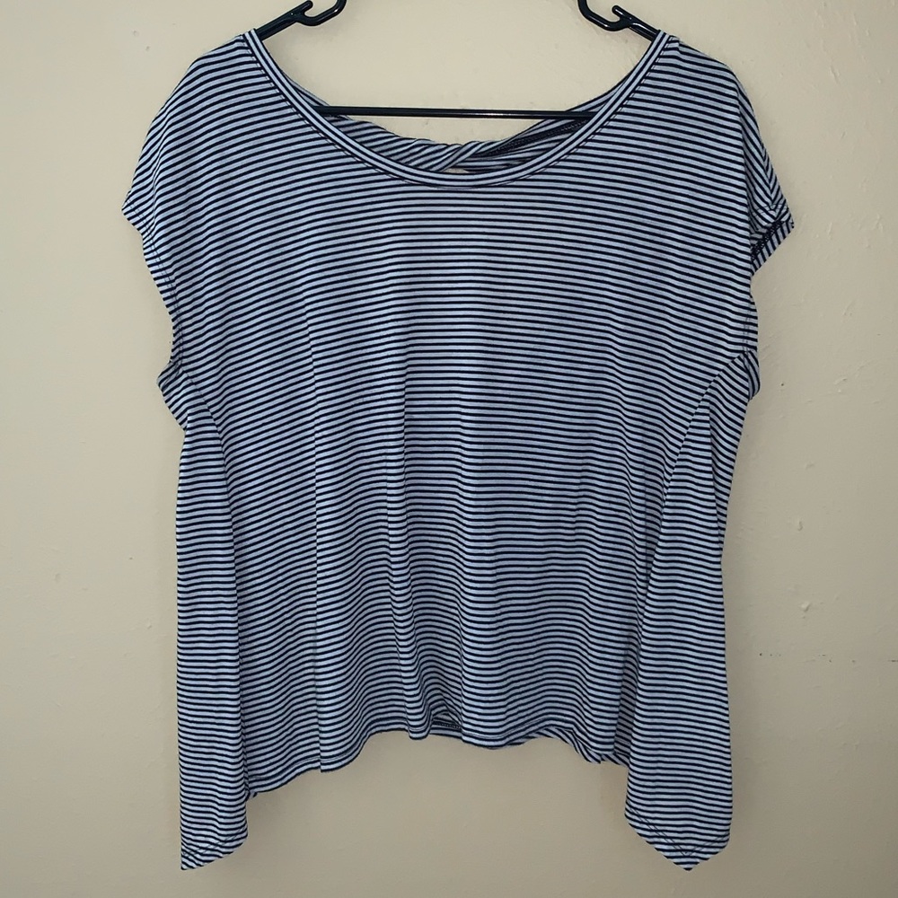 Open Back Pin Stripe Top